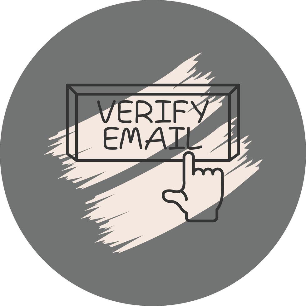 Verify Email Finger Tap Button Innovative Flat Design Asset vector