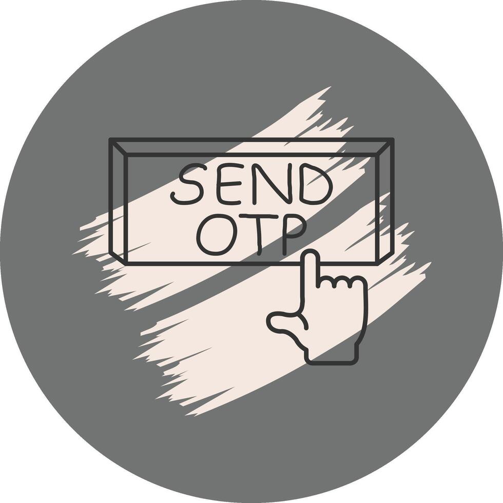 Send OTP Finger Tap Button Professional Visual Graphic Asset vector