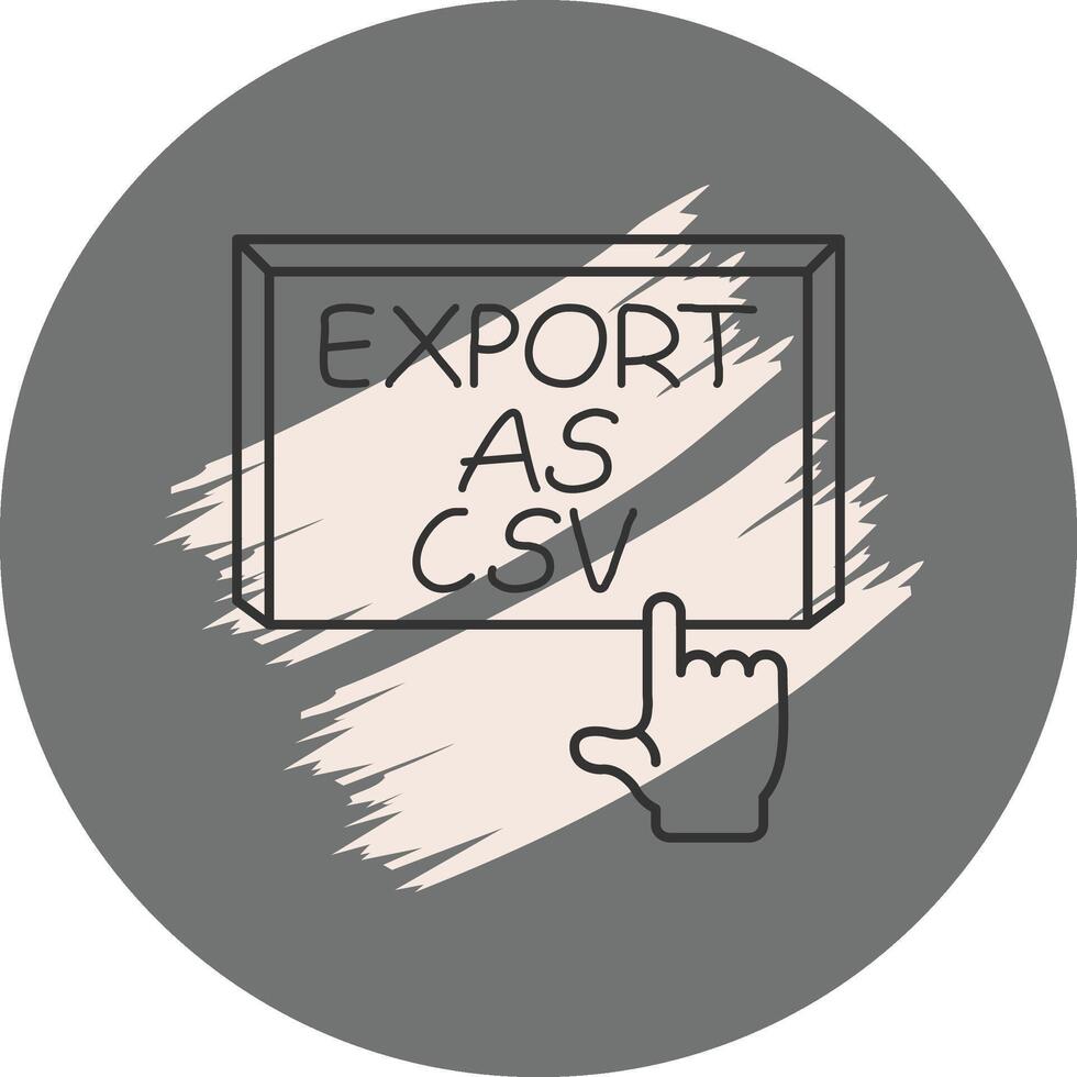 Export as CSV Finger Tap Button Minimal Product Graphic Shape vector