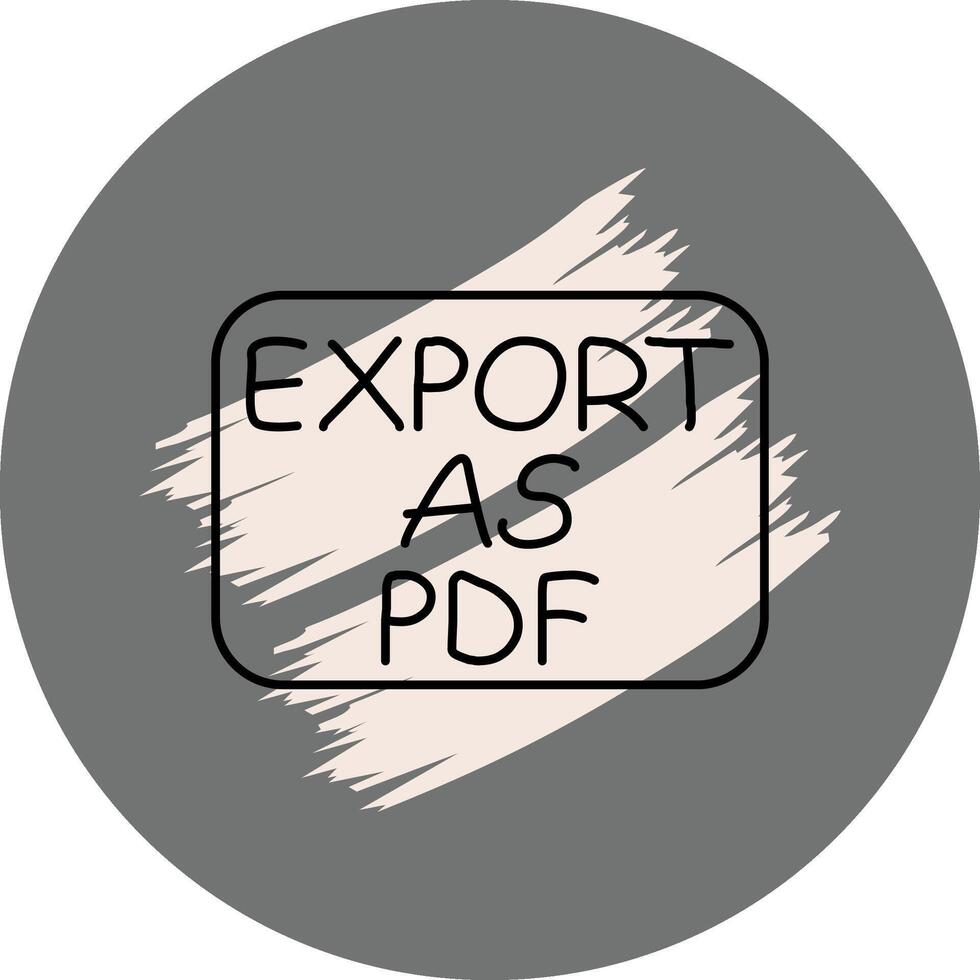 Export as PDF Slim Button Distinct Digital Design Feature vector