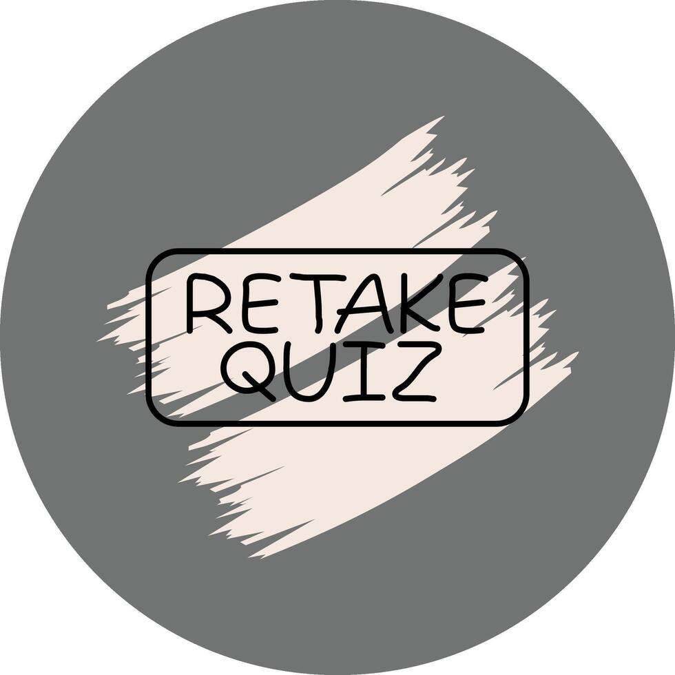 Retake Quiz Slim Button Artistic Product Graphic Layout vector