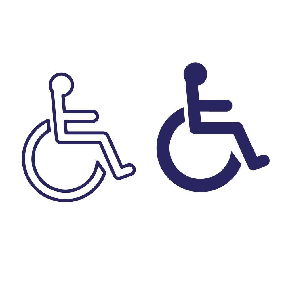Two simple accessible wheelchair icons representing disability access and inclusion for everyone vector