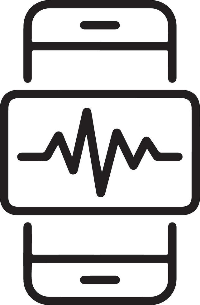 Smartphone displaying a heart rate monitor graph on its screen vector