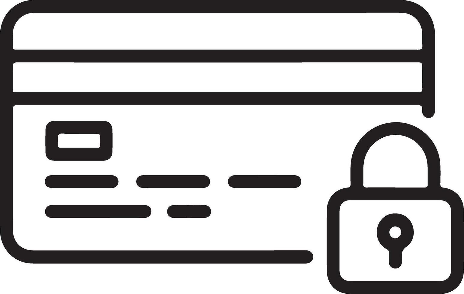 Secure credit card icon with padlock symbolizing financial security and protection vector