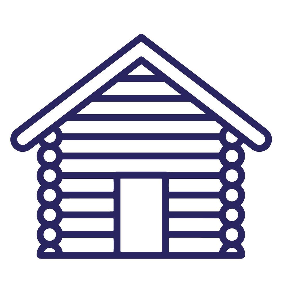 Simple outline illustration of a log cabin building for design and architecture concepts vector