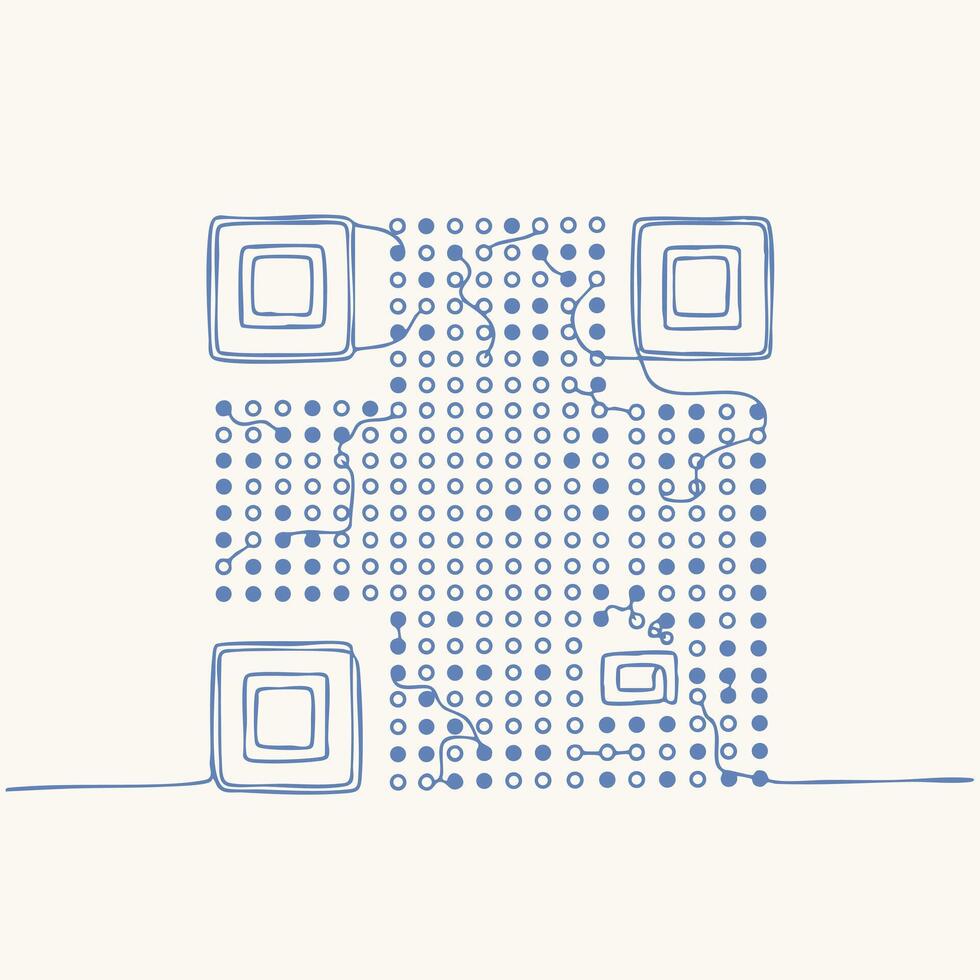 Abstract digital pattern with interconnected squares and dotted lines forming a symmetrical geometric design vector