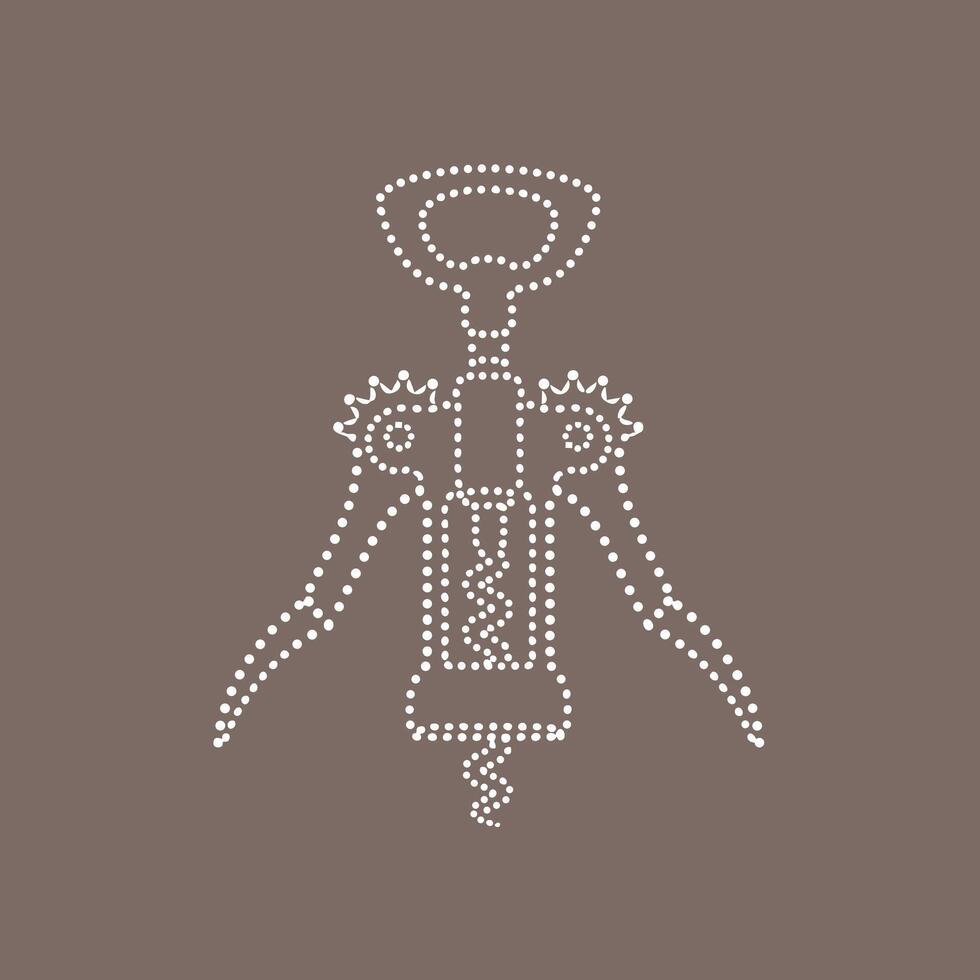 Stylized depiction of a robotic insect created with dotted lines on a neutral emphasizing modern design vector