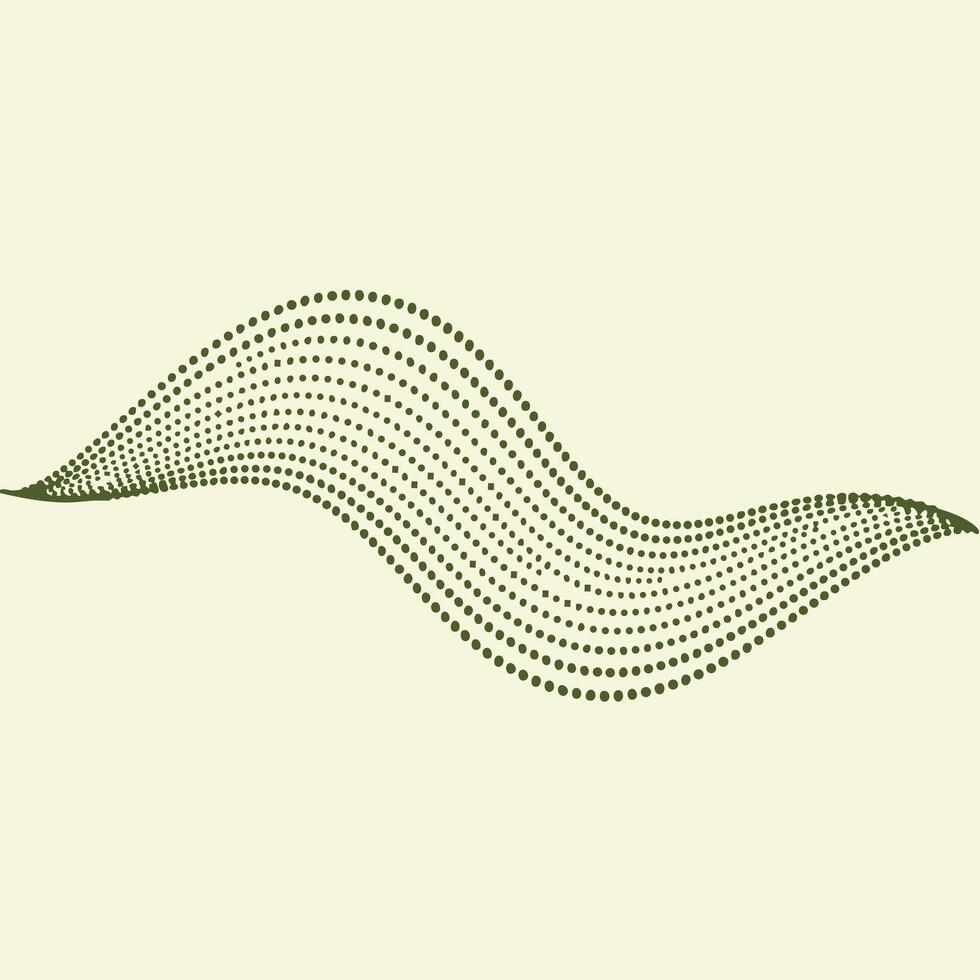 Abstract flowing wave pattern composed of evenly spaced dots creating a smooth, dynamic motion on a light vector