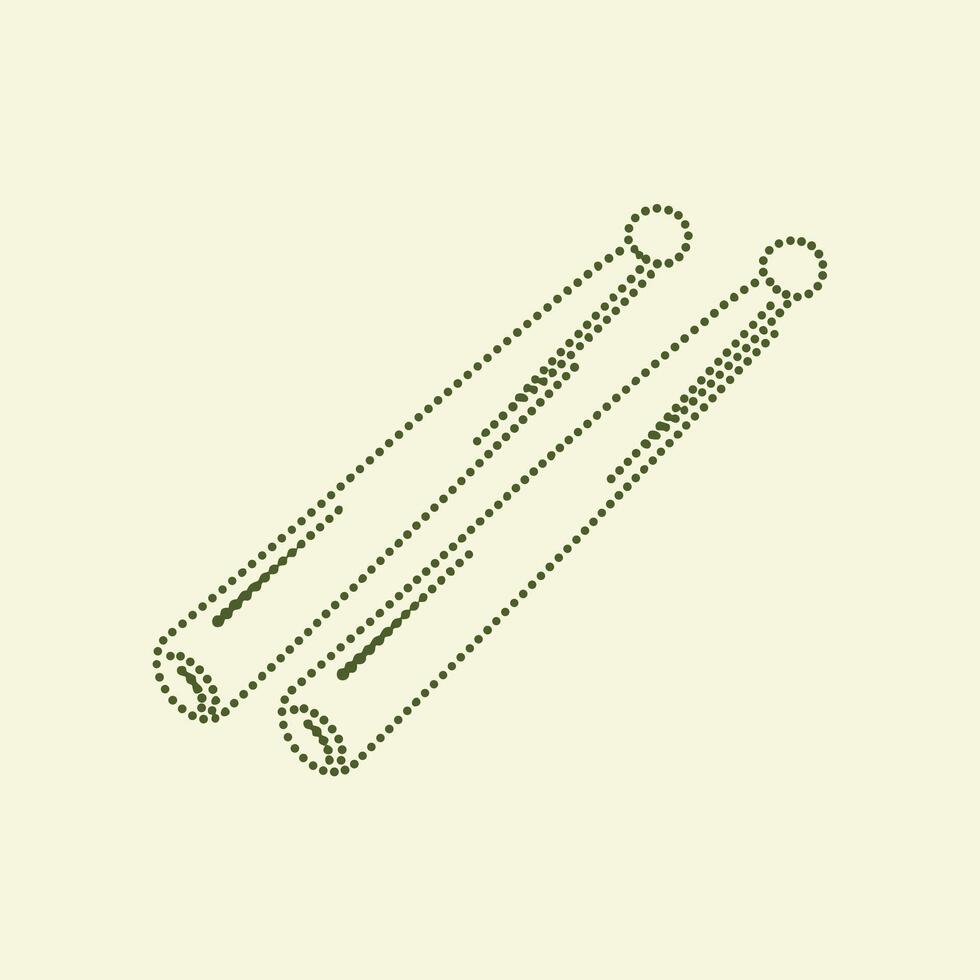 Two slender, elongated objects with rounded ends lying parallel on a light , resembling sticks or rods used in various applications vector