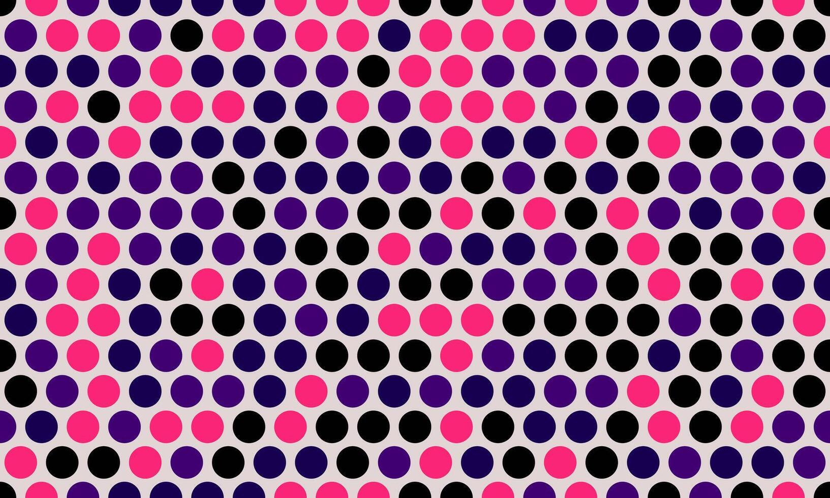 Abstract vibrant polka dot pattern. Dynamic design with pink, purple, and black circles on a light background. Perfect for website backgrounds, textiles, or modern graphic design projects. vector
