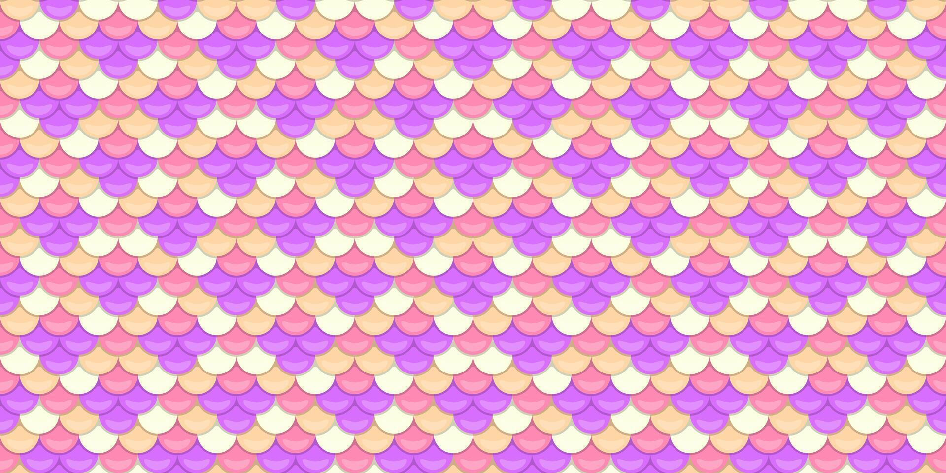 Elegant pastelcolored fish scale pattern. Perfect for backgrounds, textures, or whimsical designs. This seamless repeating pattern evokes a sense of dreamy femininity and playful sophistication. vector