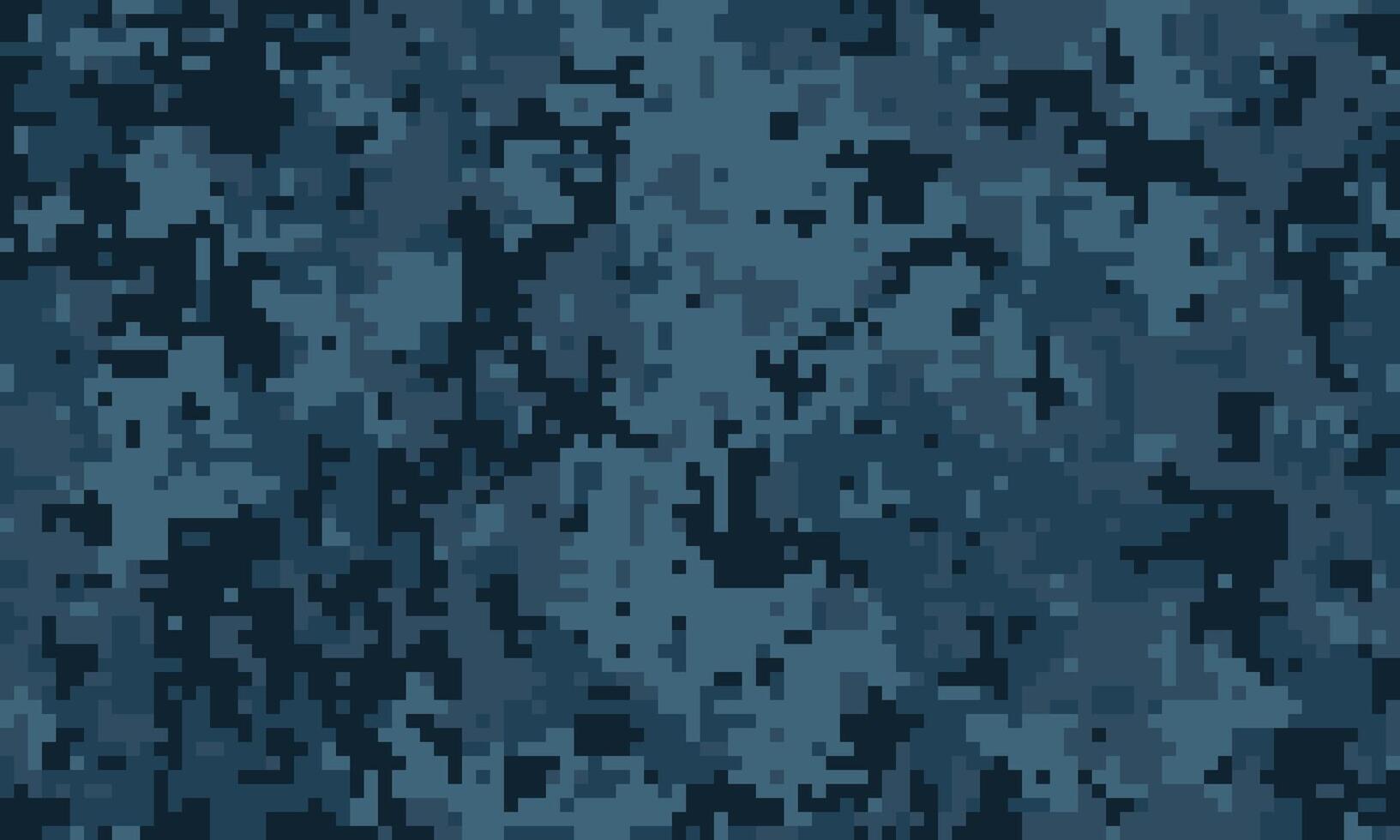 Abstract digital camouflage pattern in shades of blue. Ideal for backgrounds, textiles, or militarythemed designs. Seamless texture with pixelated effect. vector