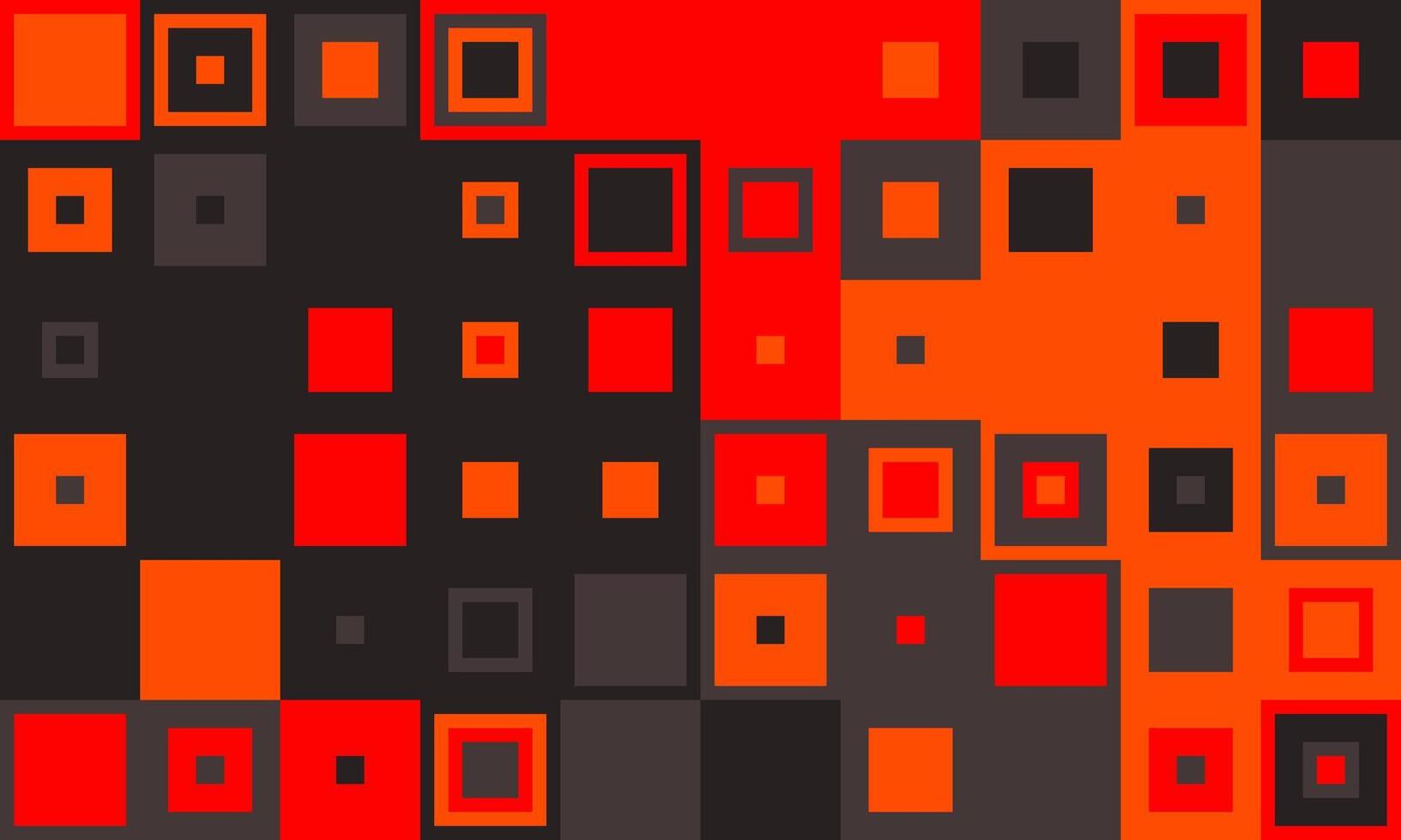 Abstract geometric background. Vibrant red and orange squares on a dark background create a dynamic, modern design. Ideal for presentations, websites, or any project needing a bold, contemporary feel. vector