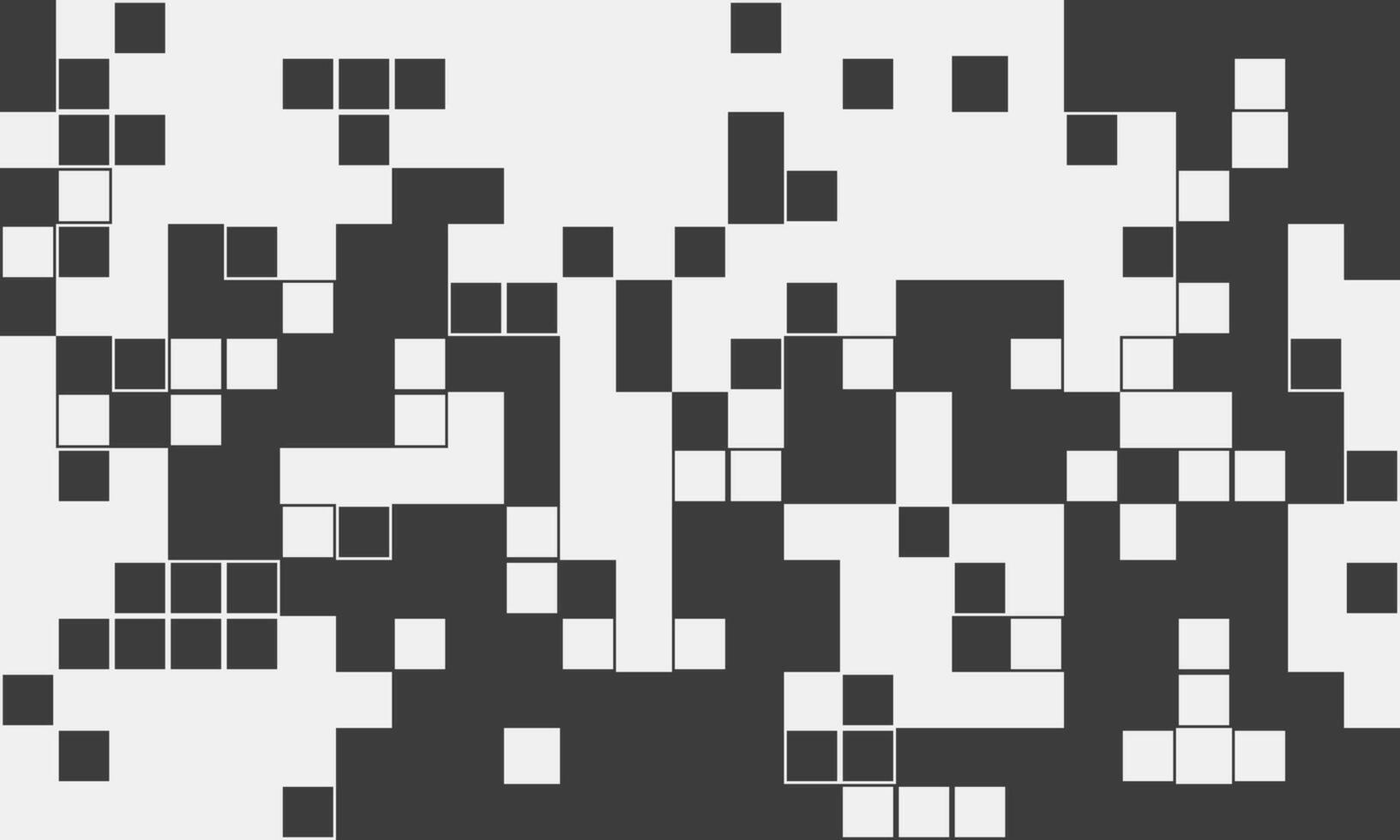 Abstract monochrome pixel art background. A dynamic interplay of black and white squares creates a visually striking, modern design. vector
