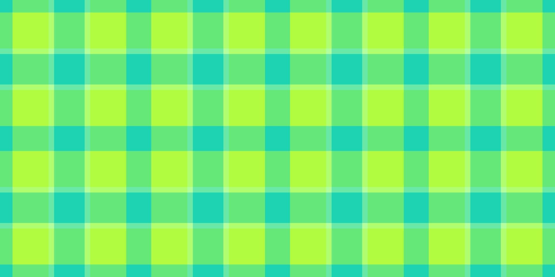 Vibrant plaid pattern featuring alternating blocks of light green and turquoise. Represents classic design, versatility, and harmony. Ideal for backgrounds, textiles, and creative projects. vector