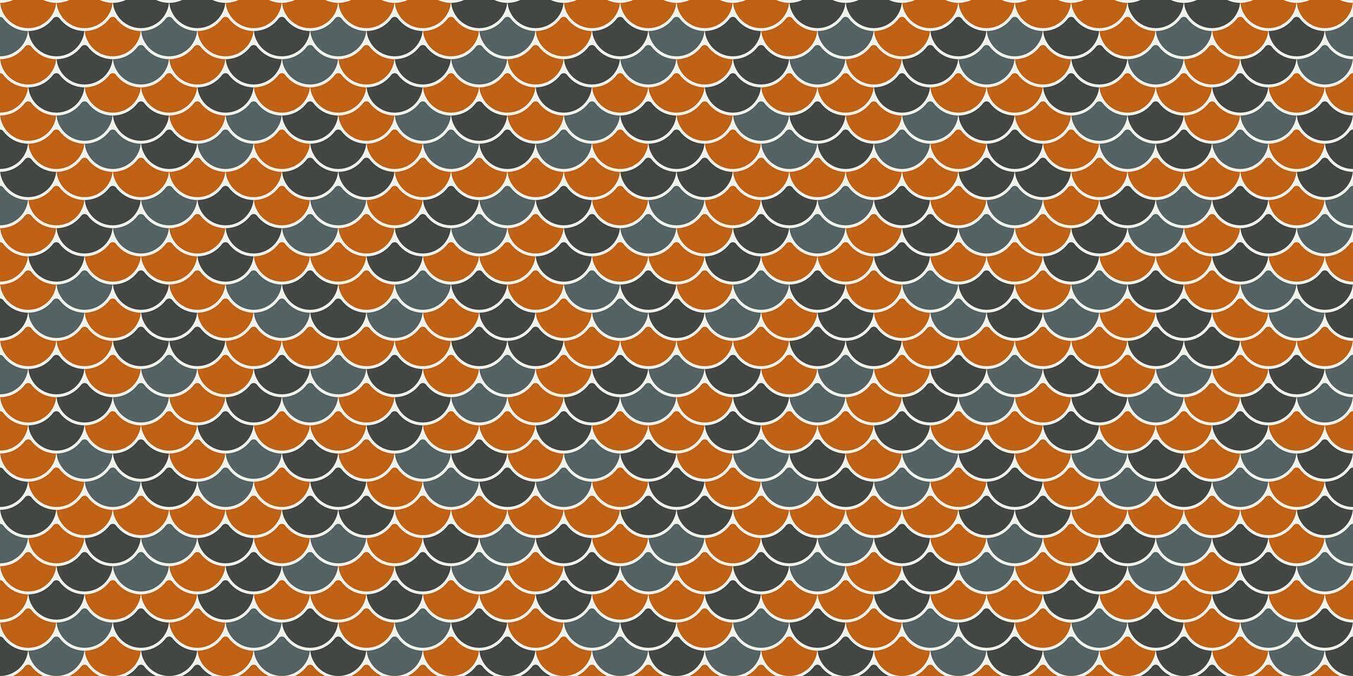 Geometric seamless pattern. Abstract fish scale design in orange and gray. Perfect for textile, wallpaper, or website backgrounds. Represents texture, repetition, and order. vector