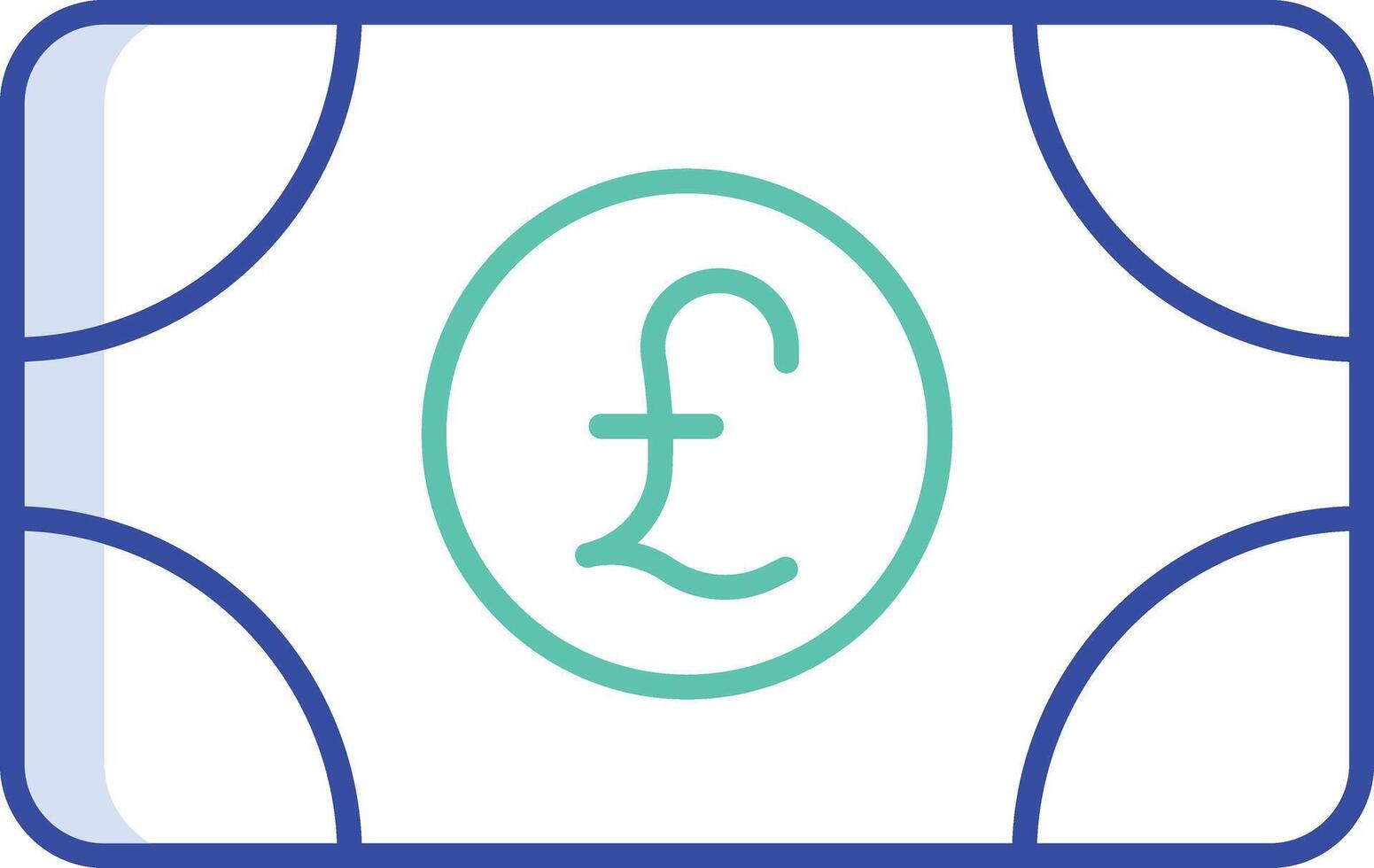 pound currency outline color icon design vector