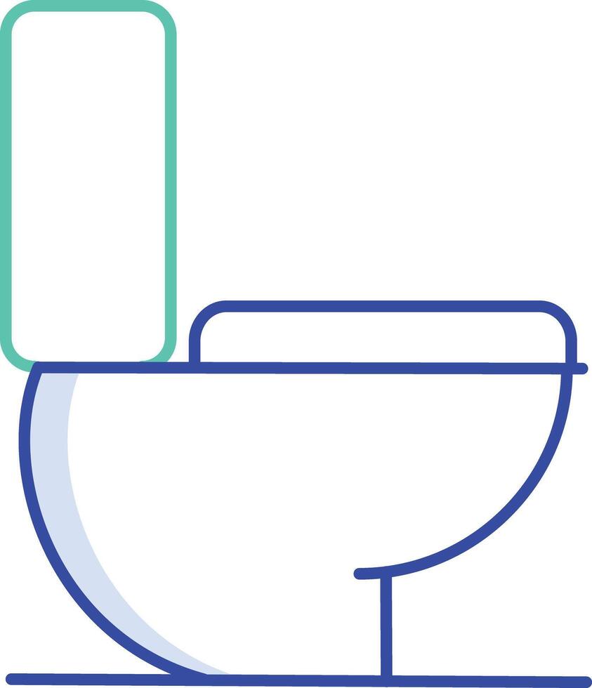 commode toilet outline color icon design vector