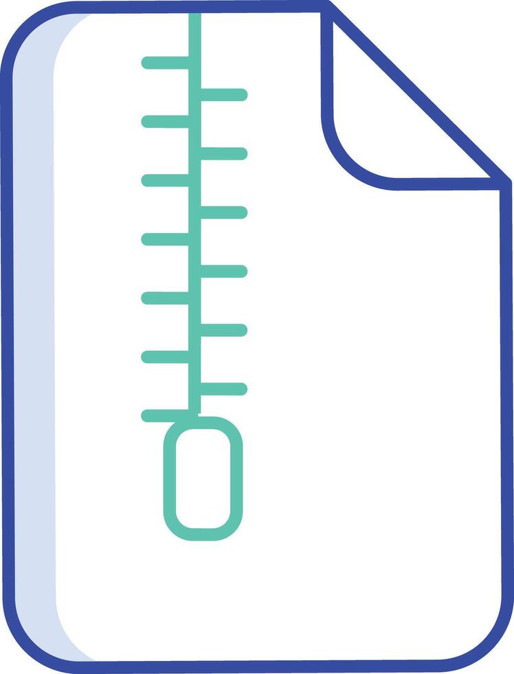 zipped file outline color icon design vector
