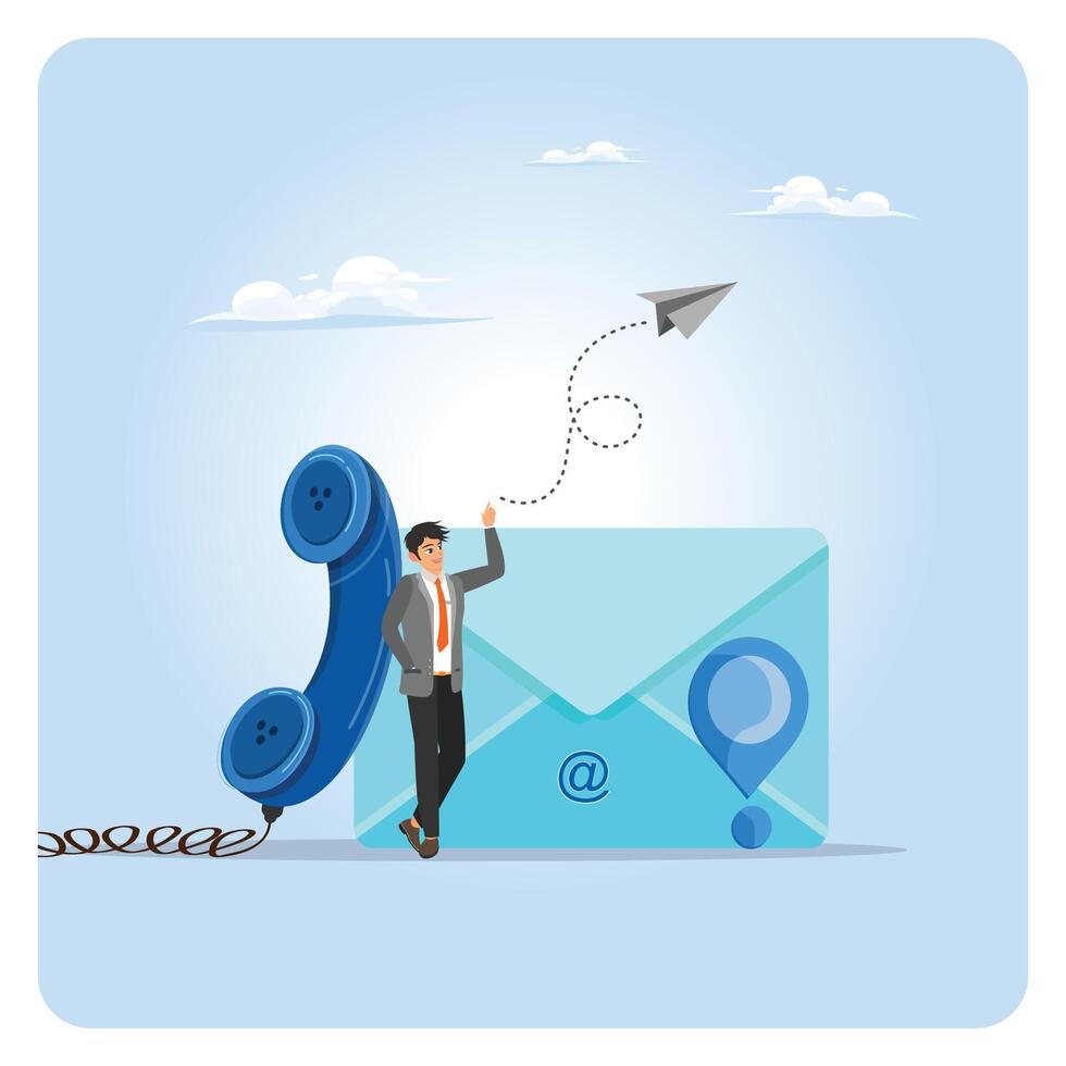 Illustration of contact options with phone and email vector