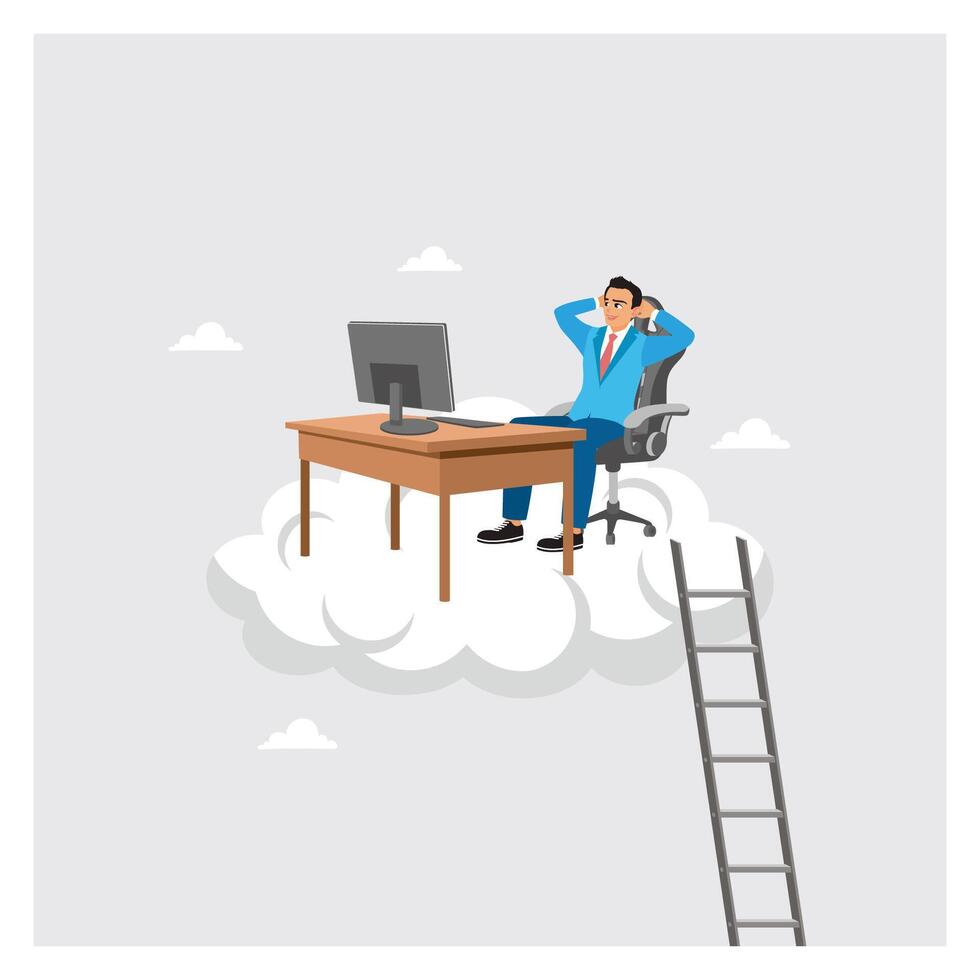 Businessman working on a cloud vector