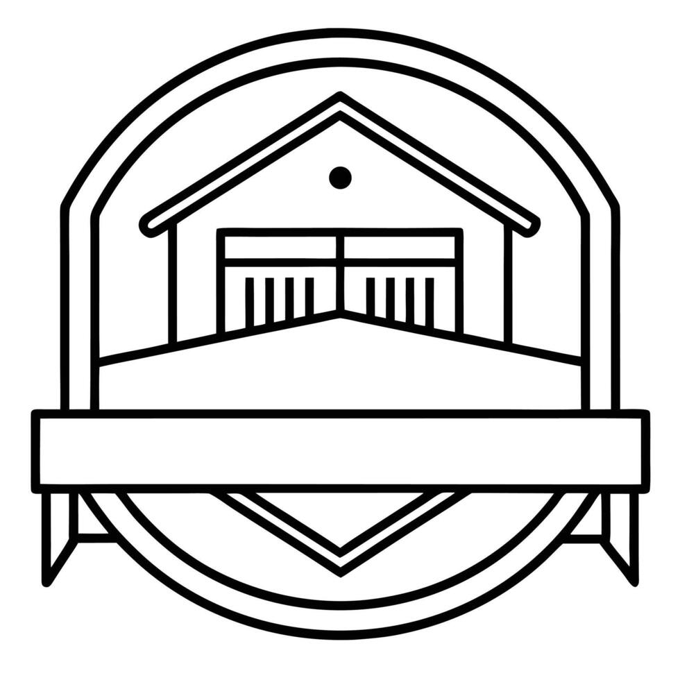 Building with a banner vector