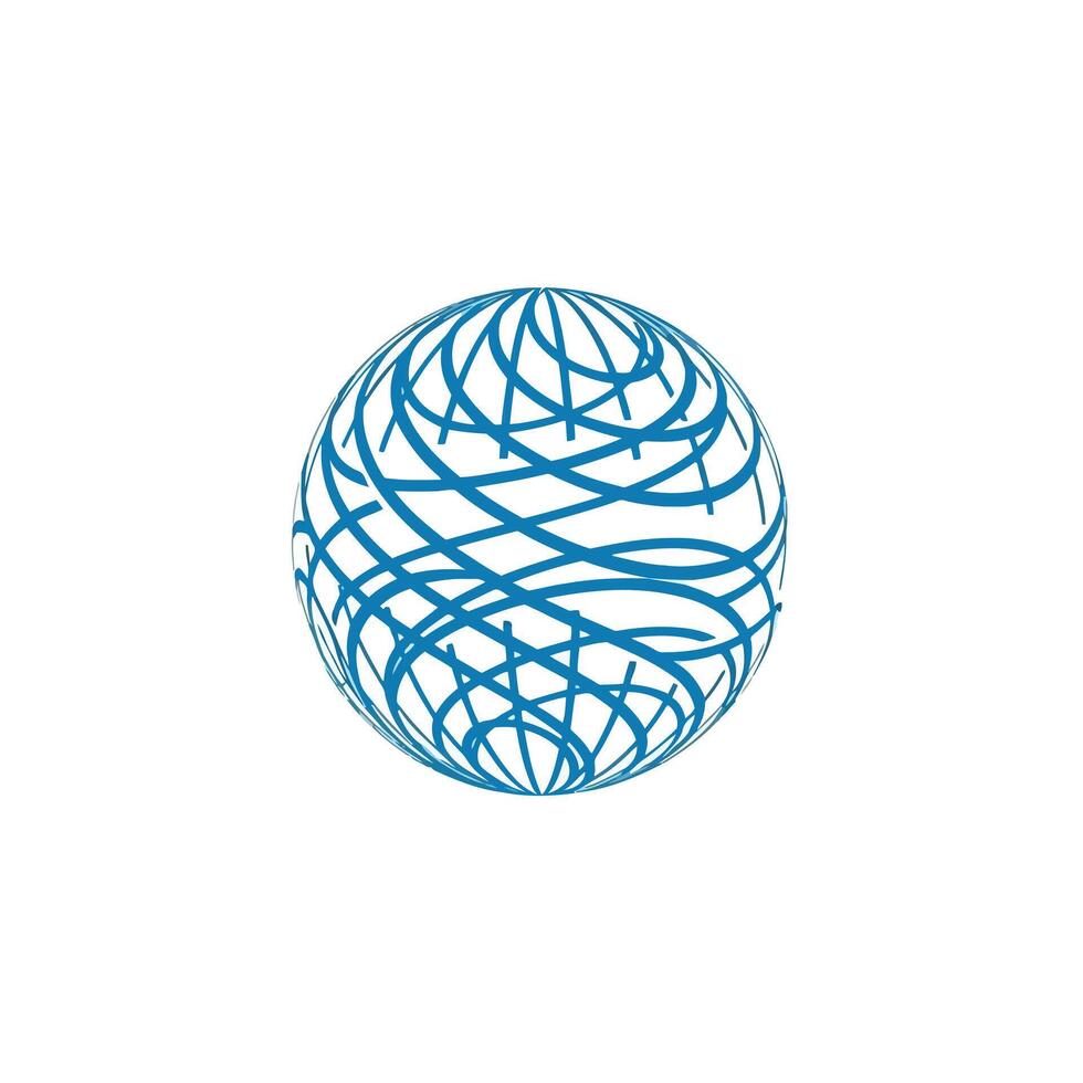 Blue globe network lines vector