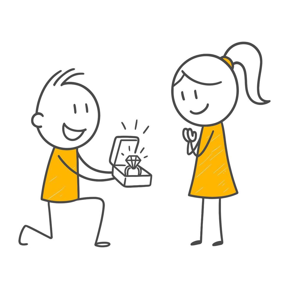 The Promise of Two Hearts to Unite Forever Emotionality and Deep Commitment in a Romantic Proposal Moment. vector