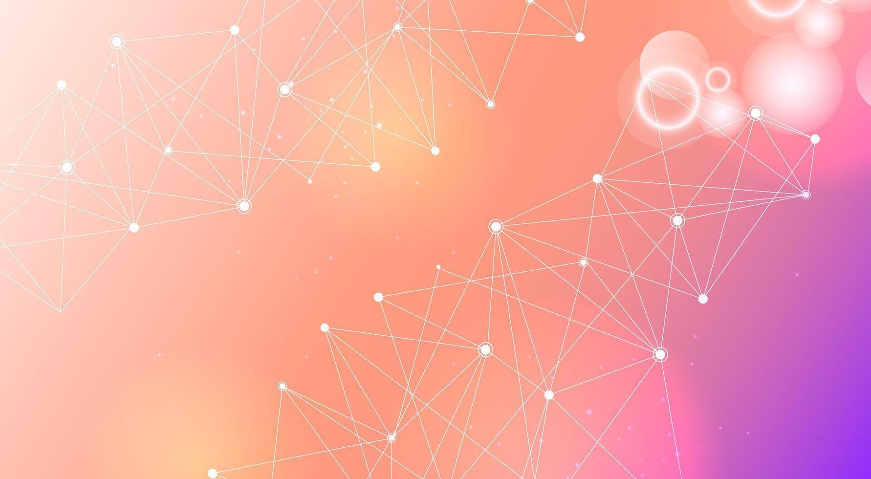 Abstract tech background with connection structure on gradient surface vector