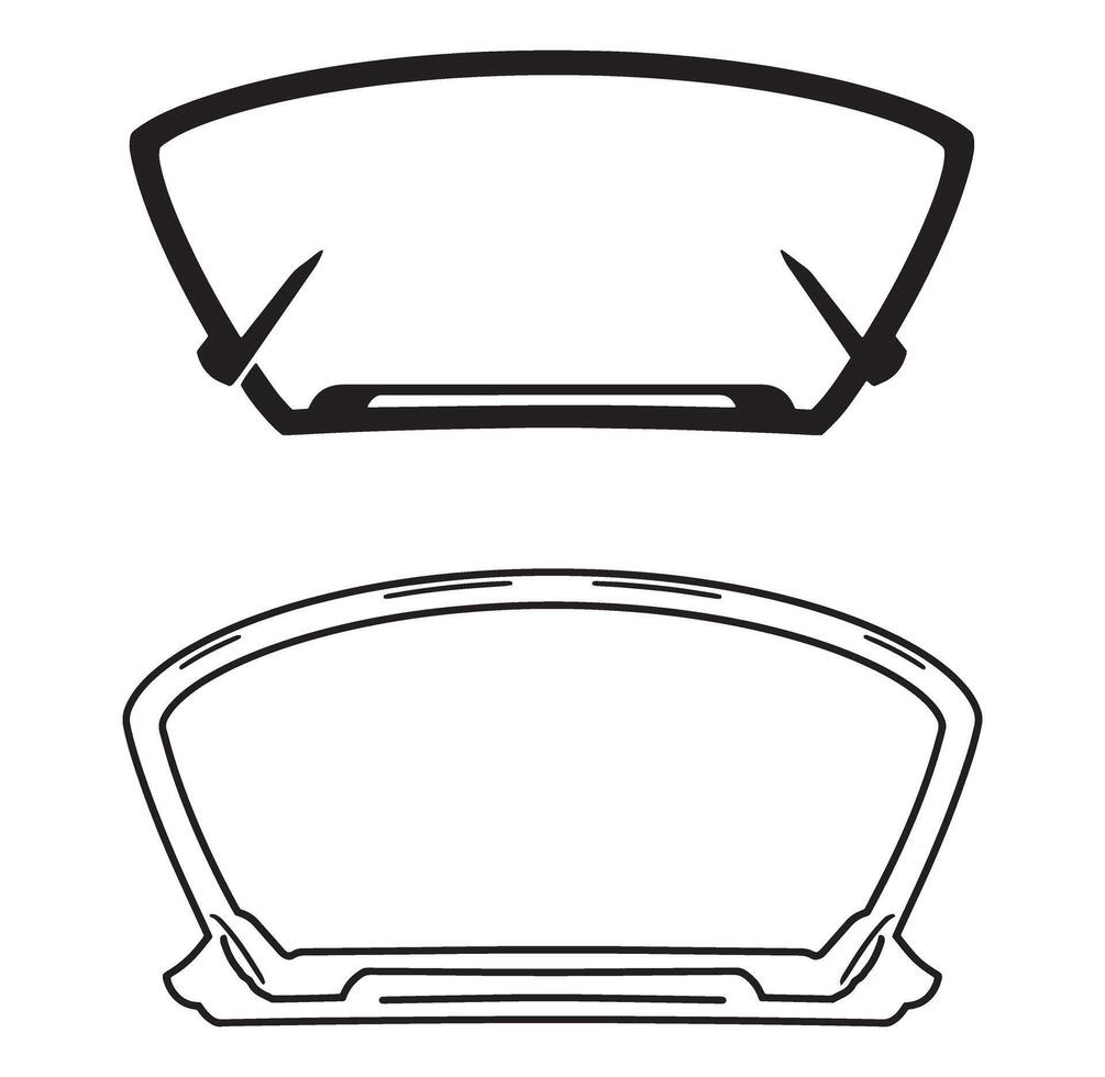 Modern abstract vehicle dashboard design elements in minimalist black and white style vector