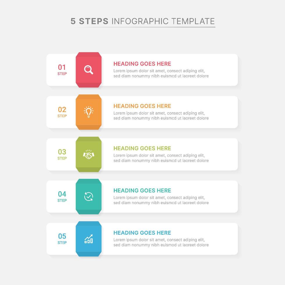 Simple Business Infographic Design Template with 5 Data Point vector