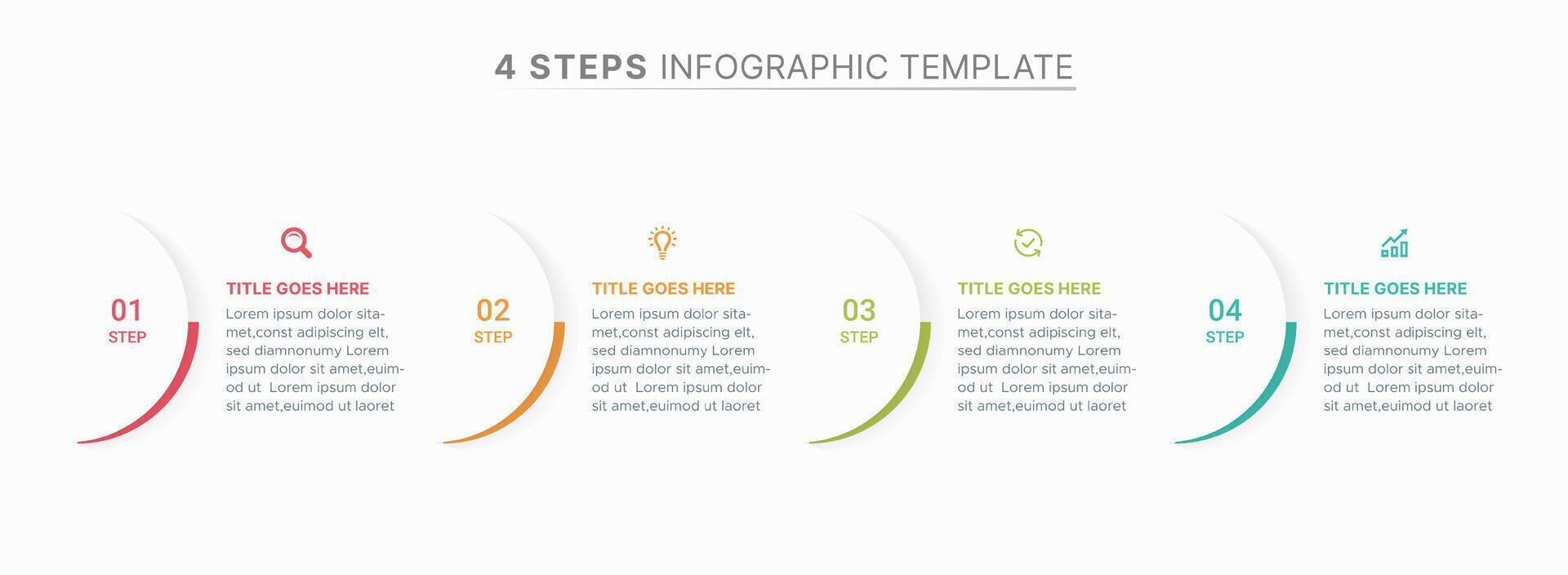 Modern Circular Round Infographic Design Template with 4 Data Points vector
