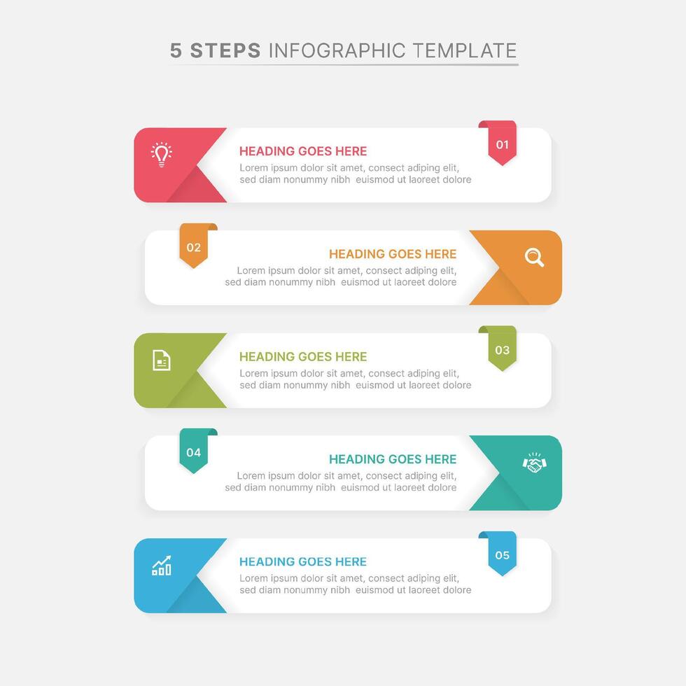 Modern Business Infographic Template Design with 5 Data Points vector