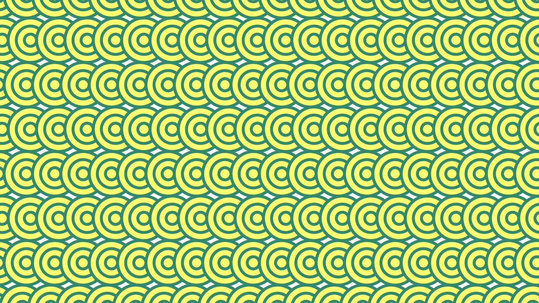 repeating circles pattern,overlapping pattern of concentric circle lines. The design uses a fresh palette of lime yellow and deep teal, making it a versatile, clean graphic element. vector