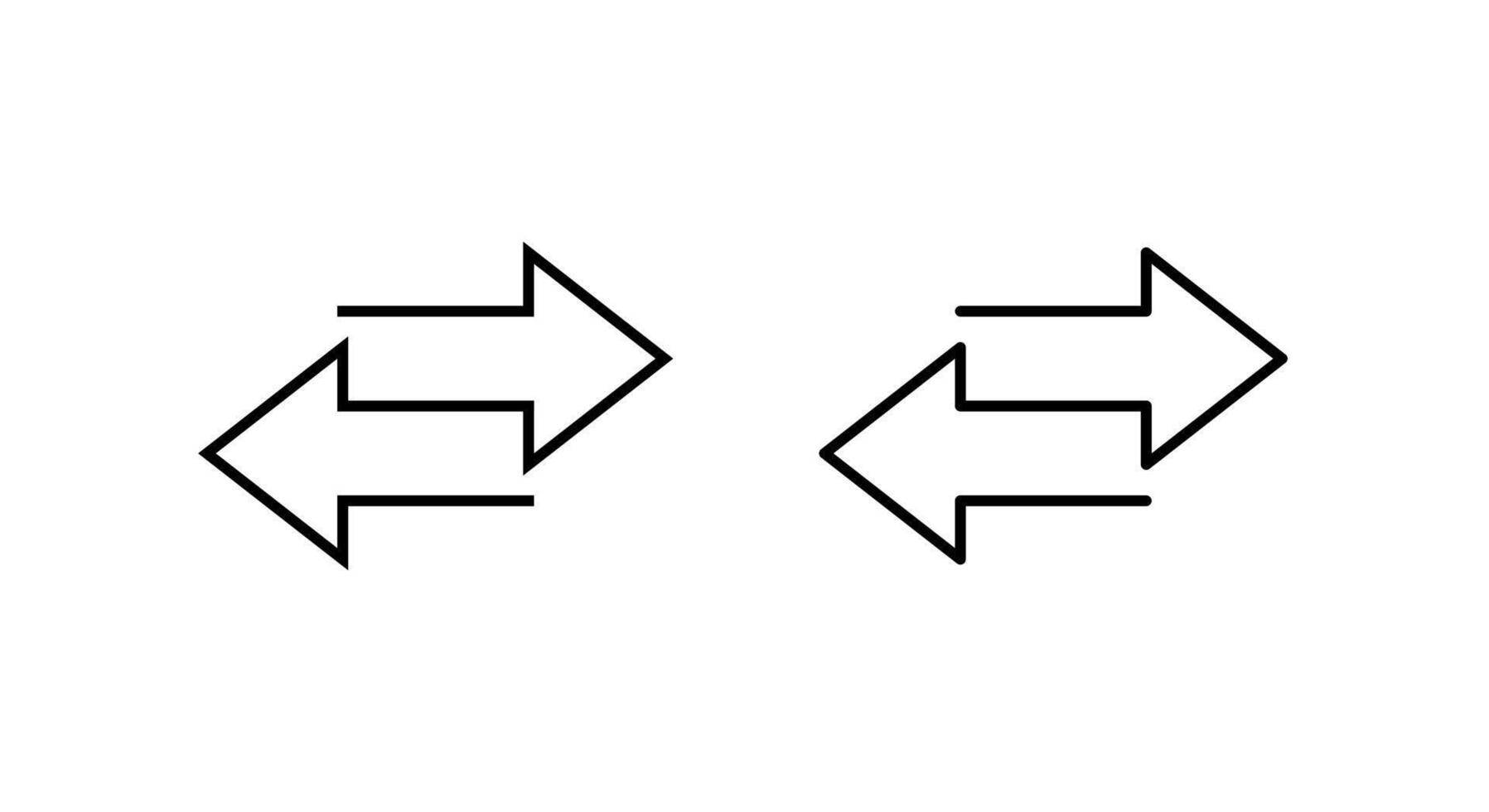 Exchange arrow icon. Two way arrows symbol. Data transfer sign. Editable stroke vector