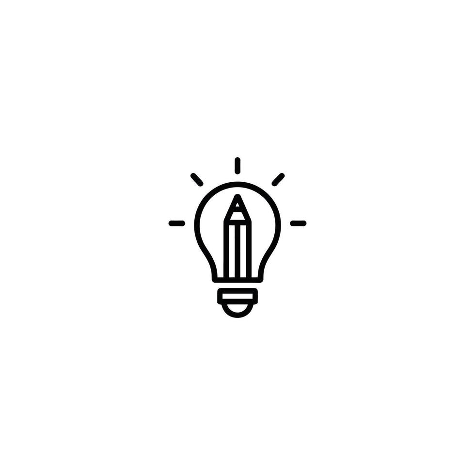 Creative Thinking A Lightbulb Icon Symbolizing Idea Generation and Innovation With a Pencil Representing Writing and Drawing vector