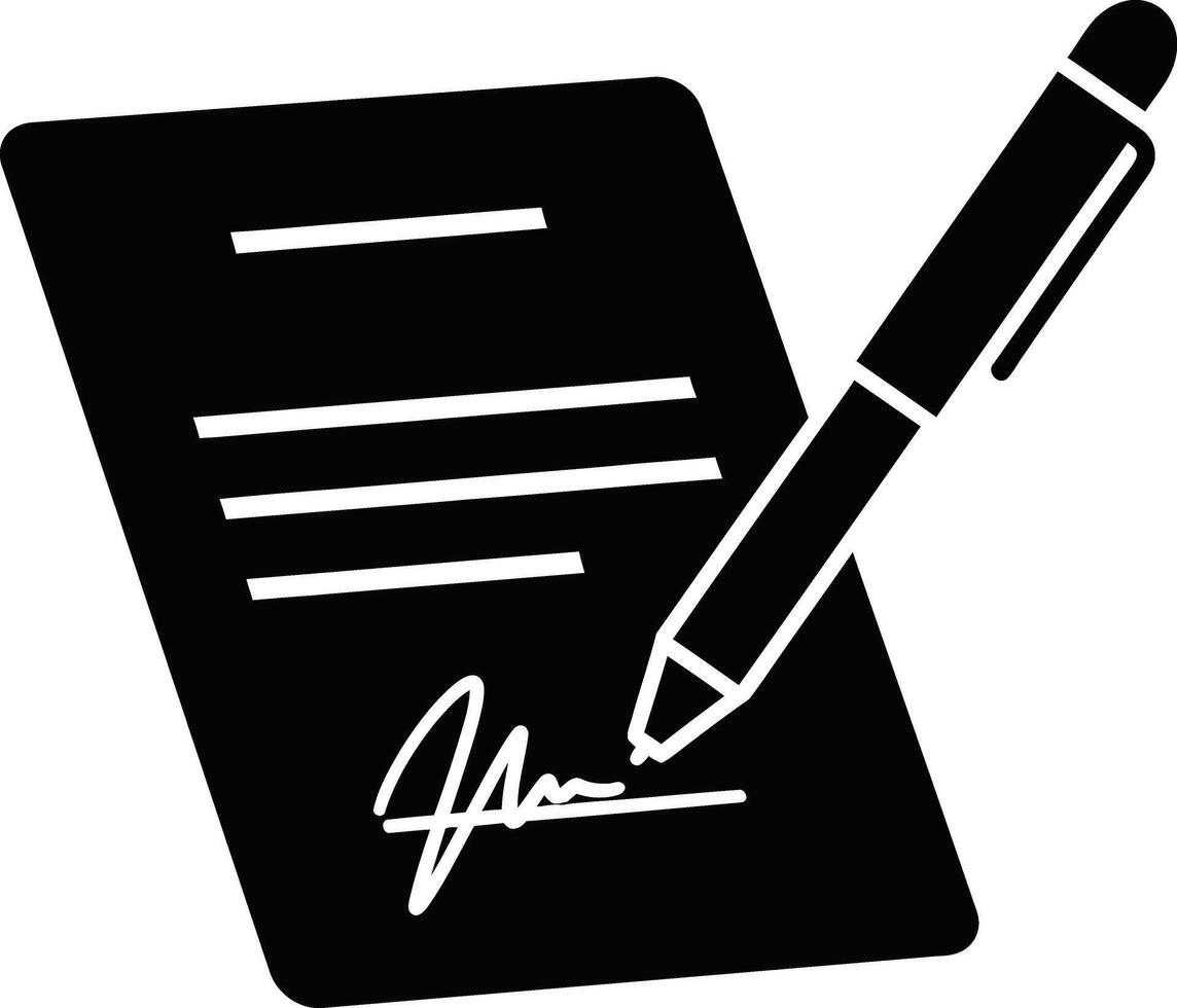 Signing a Document with a Pen Contract Agreement and Signature. vector