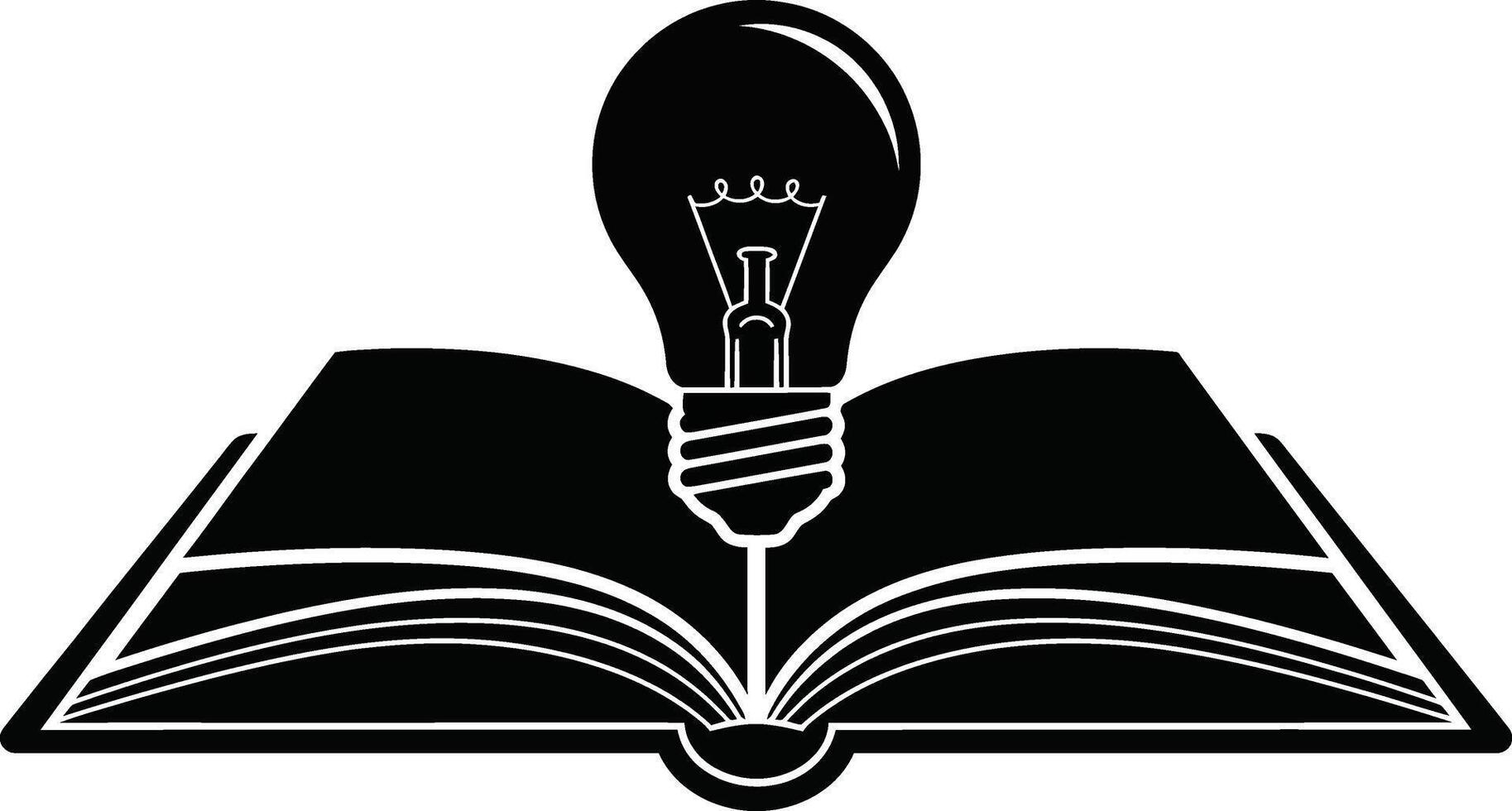 Illuminating Knowledge A Lightbulb Moment from an Open Book. vector