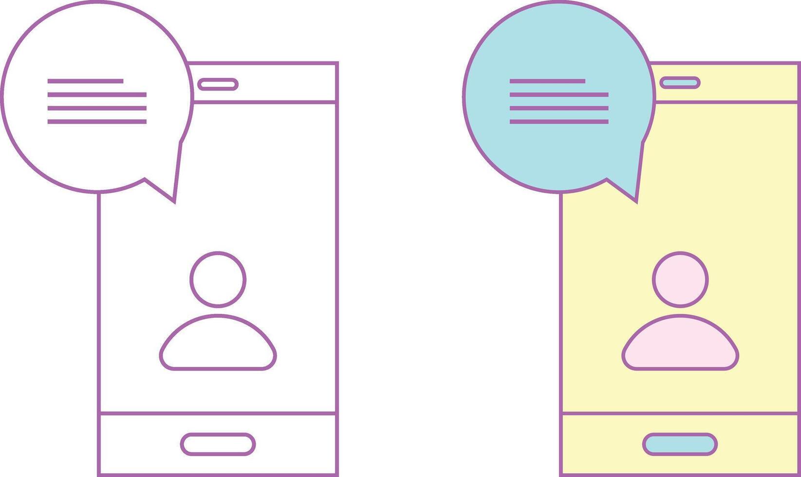 Two smartphone with speech bubble isolated on white background, perfect for adding a touch of technology to your designs vector