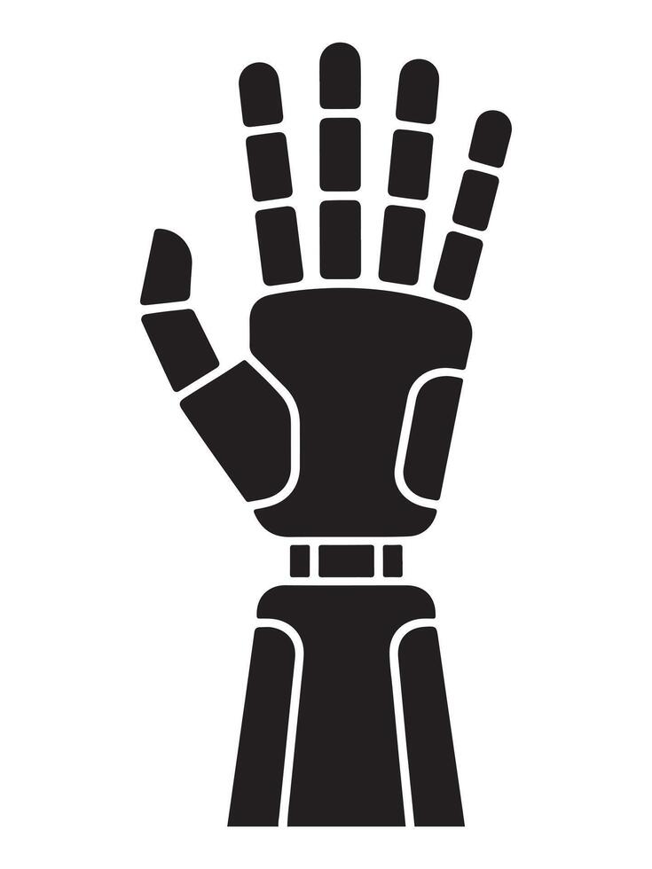 Futuristic robot hand ai technology silhouette design element vector