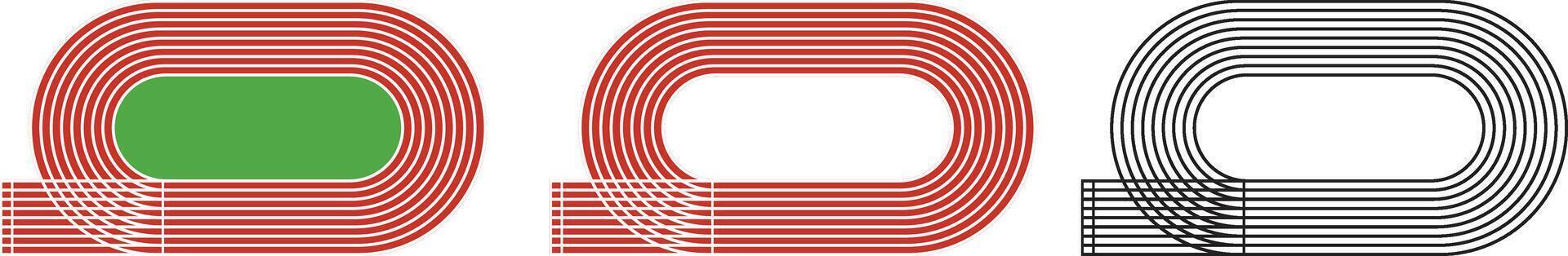 Running Track set on white background vector