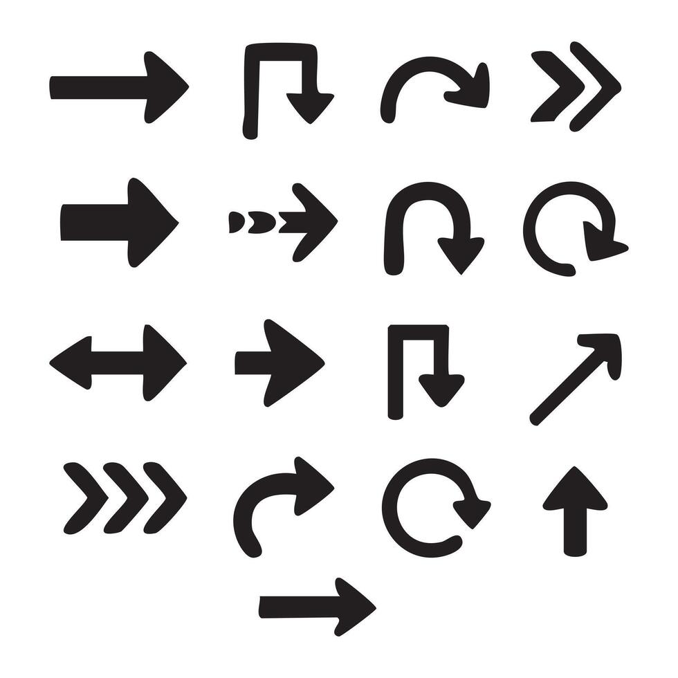 Diverse Arrow Collection Compilation of Directional Graphics Featuring Assorted Styles and Orientations Emphasizing Modern Navigation and User Interface Design Elements vector