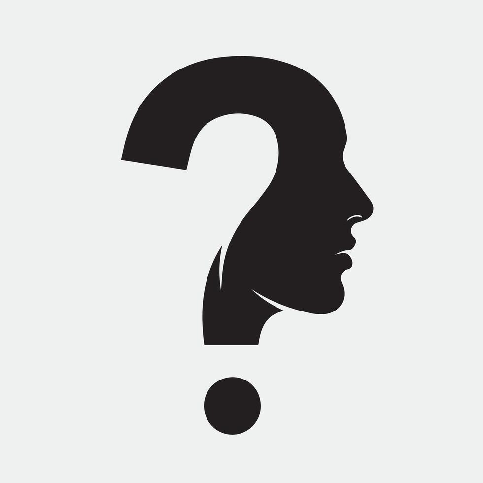 Intriguing question mark face isolated on white background a thoughtprovoking symbol of inquiry, mystery, and the quest for answers vector