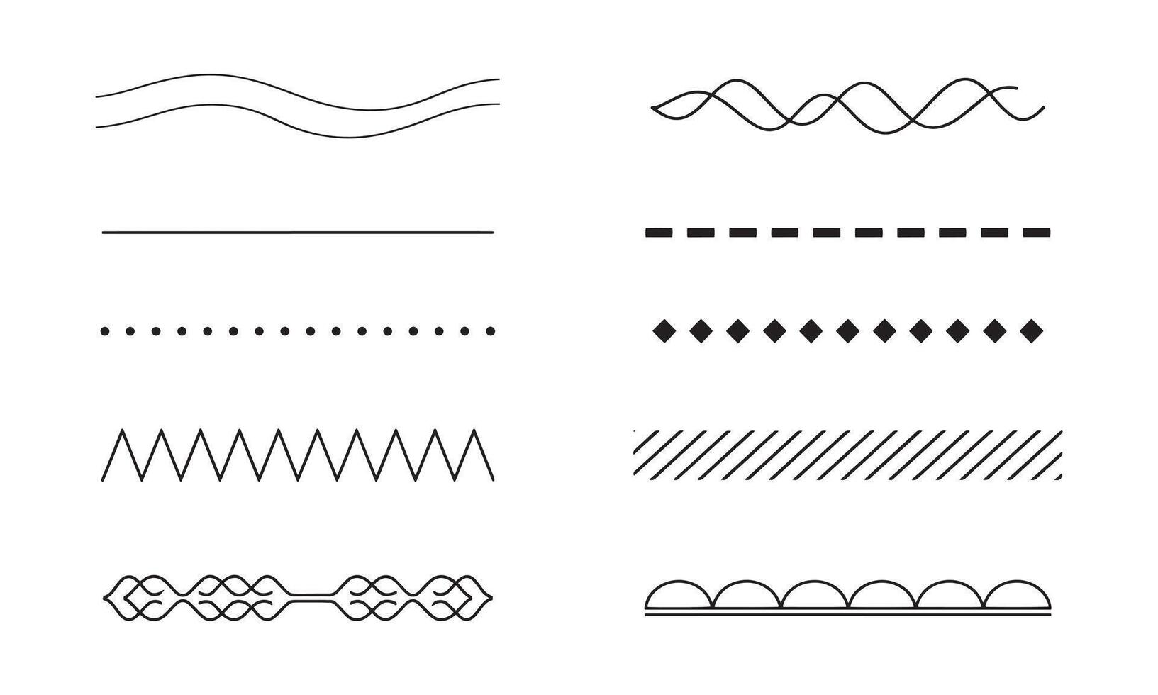 Modern Minimalist Separator Simple Doodle Underline Decorative Line Border and Separator Collection vector