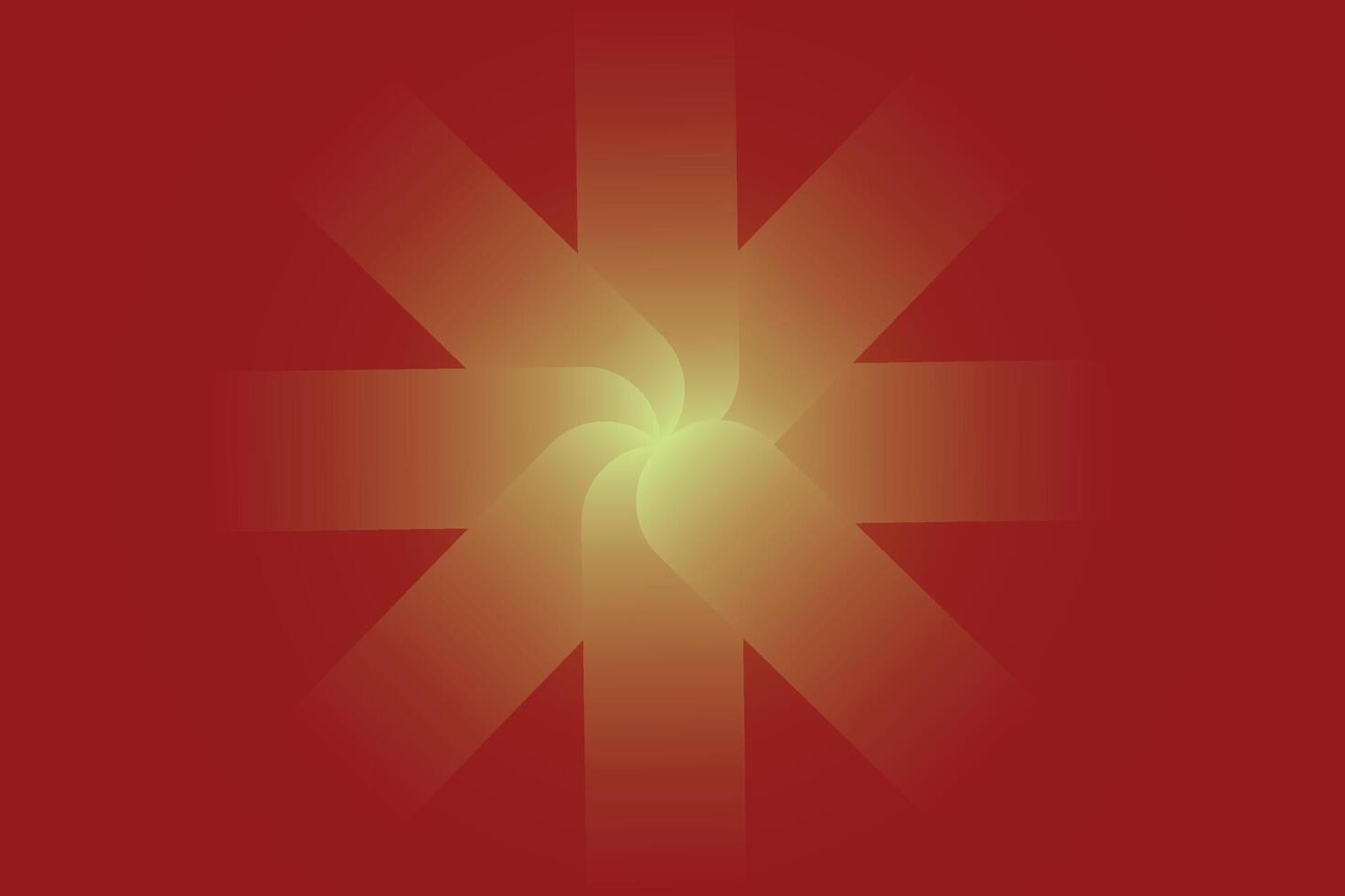Abstract Golden Starburst Pattern on Red Background vector