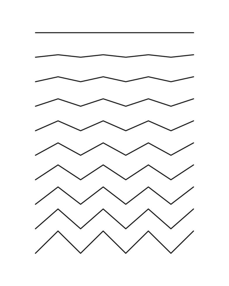 Set of wavy lines. Wavy and zigzag horizontal underline. Waves line set. Wave ornament patterns. Thin wave line background. vector