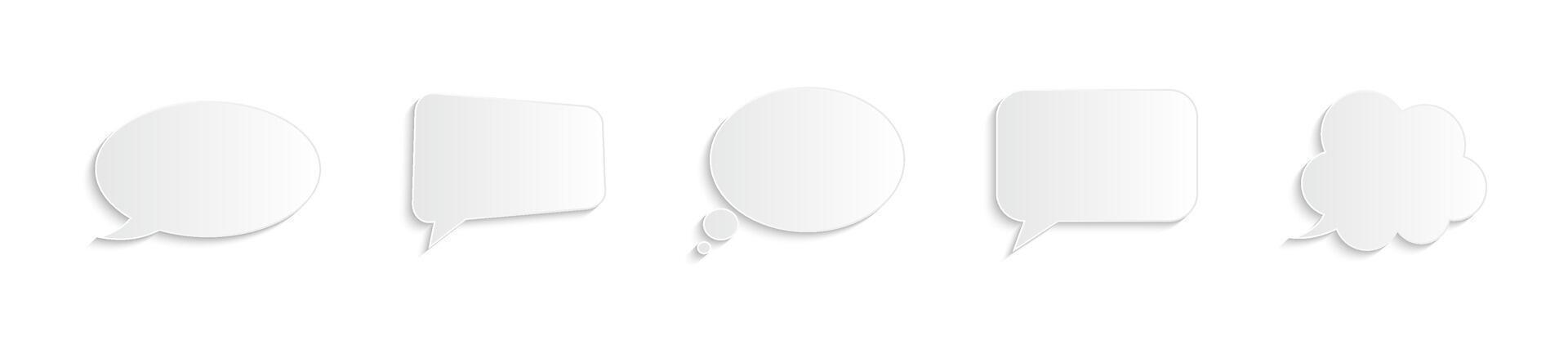 Empty speech bubbles with light white gradient template collection vector