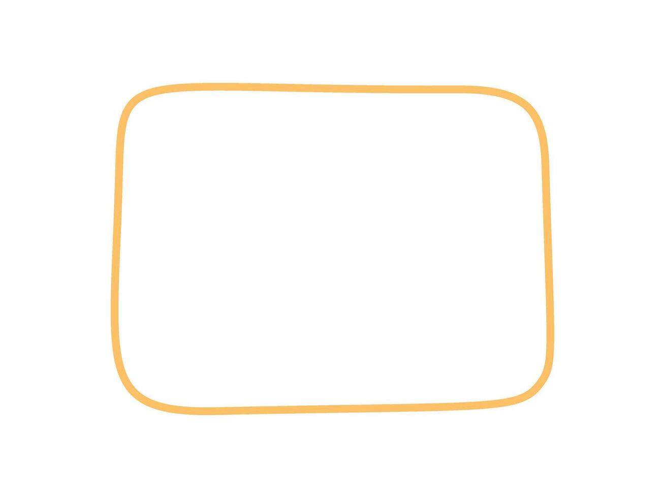 Hand drawn rectangle outline frame with organic border style forms an empty box on a white background. This template suits card or text needs, giving a clean and minimal appearance in various design vector