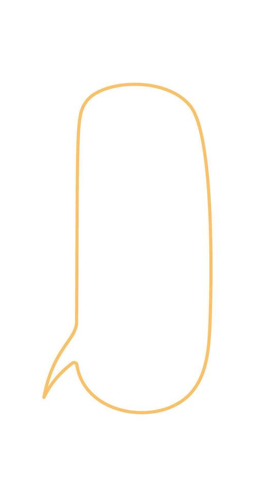 Hand drawn organic outline forms a unique speech box with balloon and bubble shape. This icon combines rectangle and circle elements for chat message use in creative communication design concepts. vector