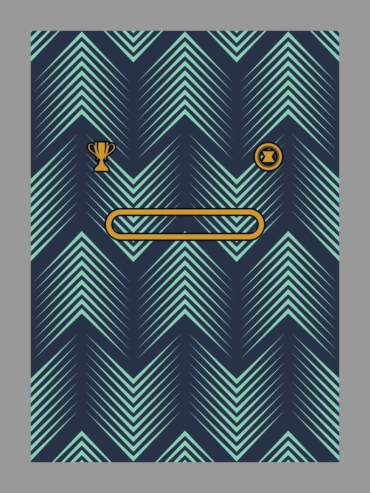 Abstract geometric composition with trophy coin and button elements vector